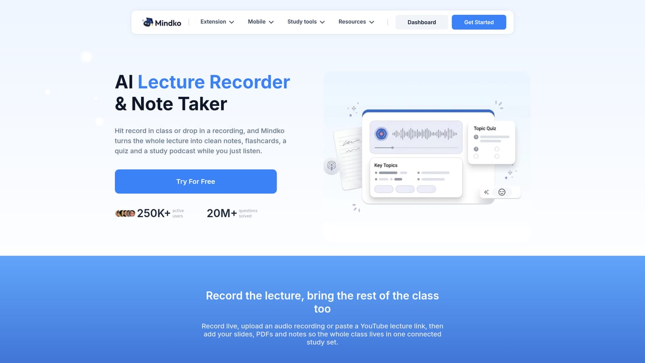 Mindko — Record a lecture
