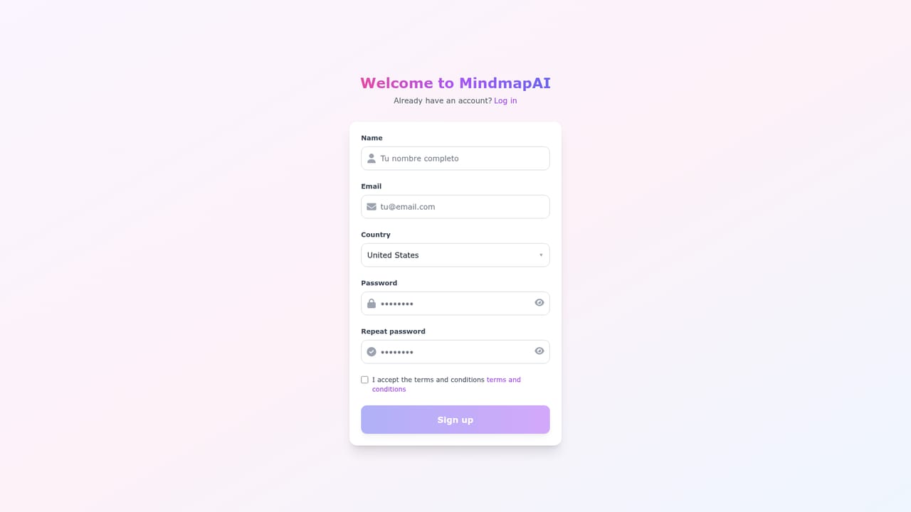 MindmapAI — Create an account