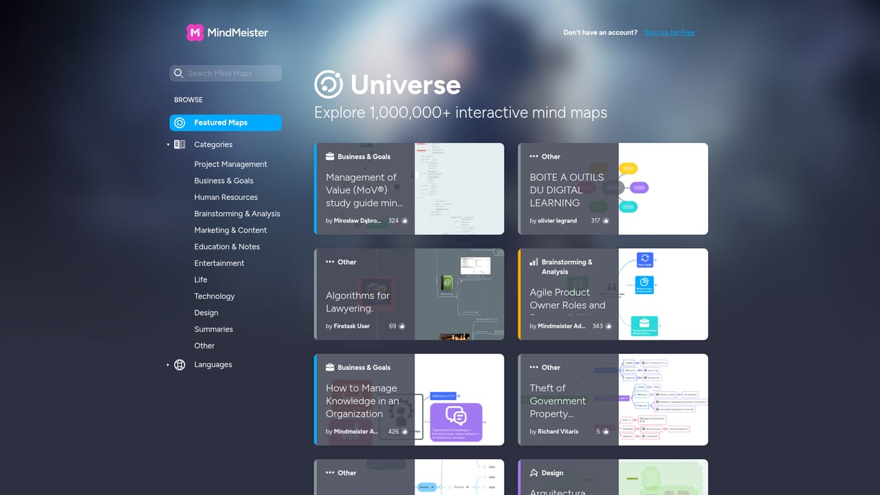 MindMeister — Start a map from a blank canvas or template
