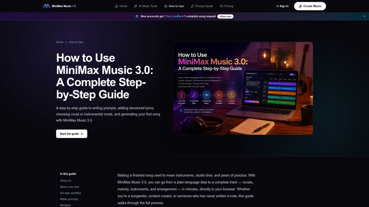 MiniMax Music 3.0 — Generate and listen to the result