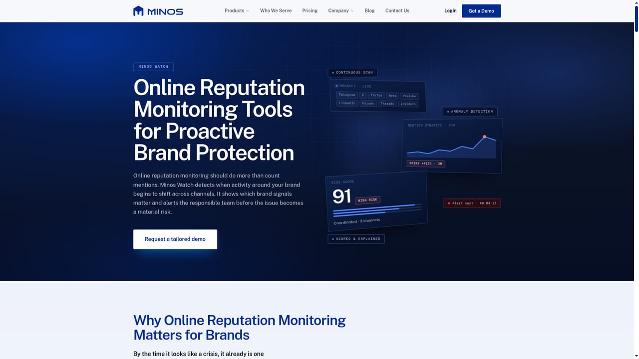 Minos — Set up brand and entity tracking