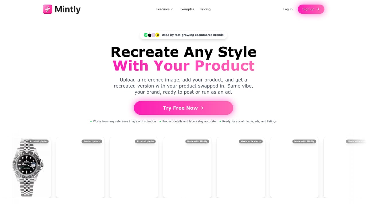 Mintly 2.0 — Pick a reference look to recreate