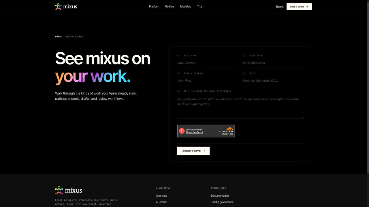 Mixus — Book a demo and scope a first workflow