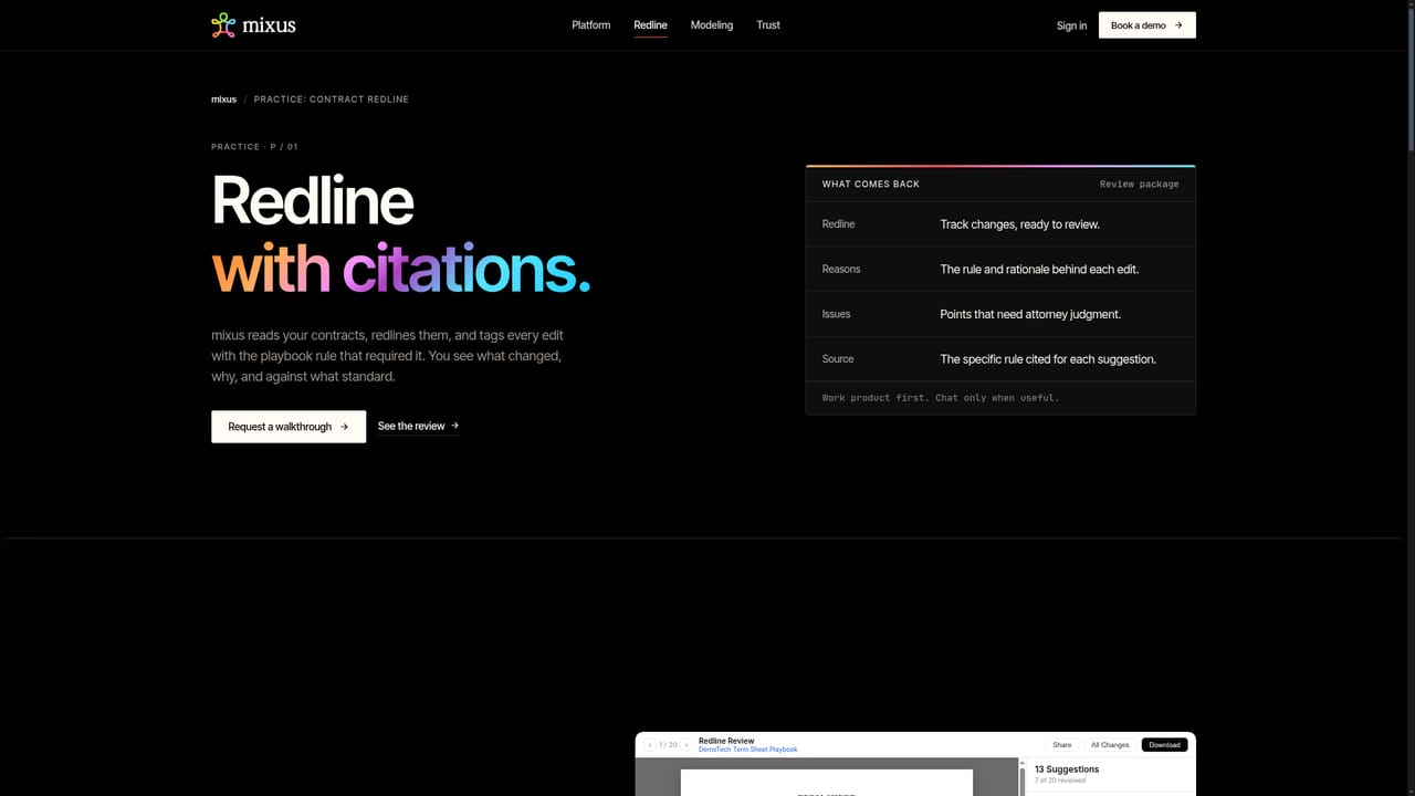 Mixus — Review the contract markup