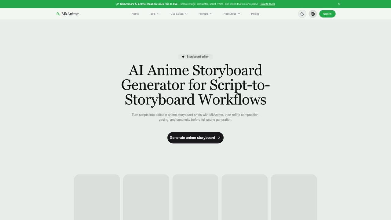 MkAnime AI — Board and adjust shots