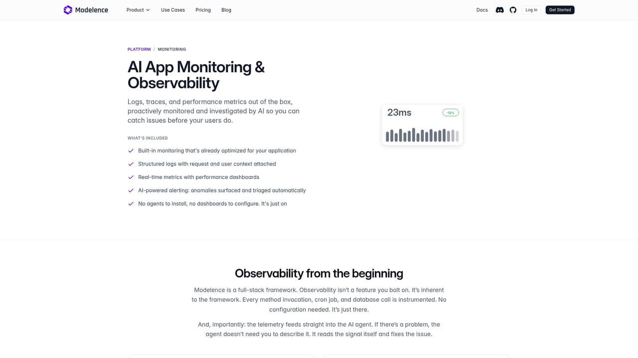 Modelence — Promote to production and open monitoring
