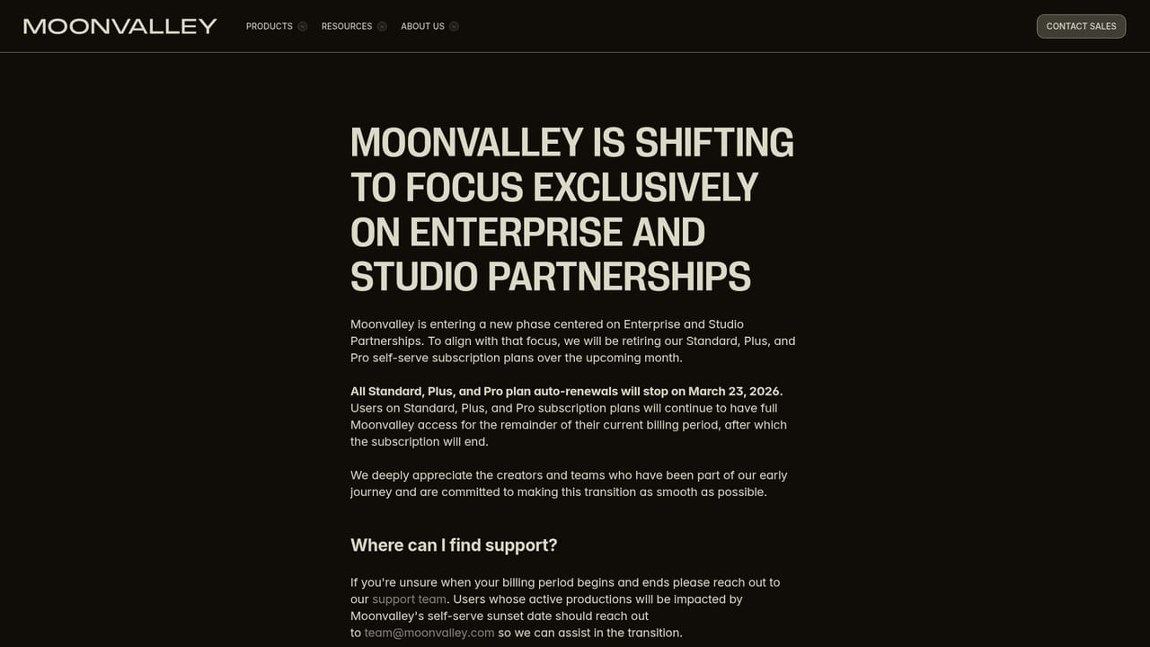 Moonvalley — Create an account