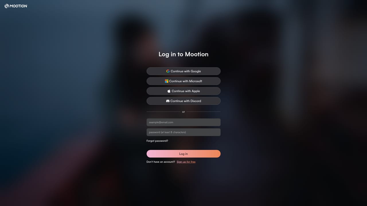 Mootion — Choose a template or start from a prompt