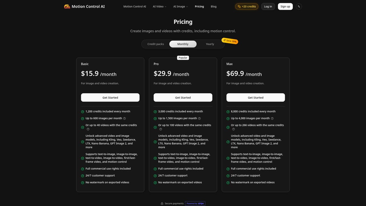 Motion Control AI — Generate and download the result