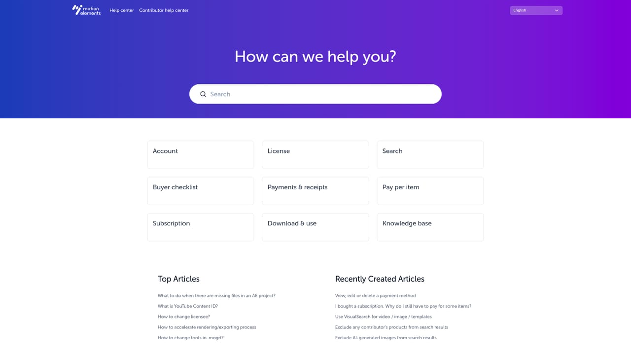 Motion Elements — Check the help centre for open questions