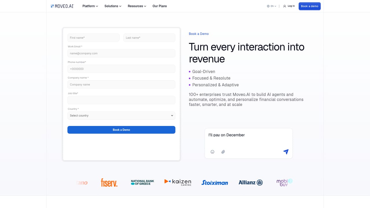 Moveo — Book a demo and scope the use case