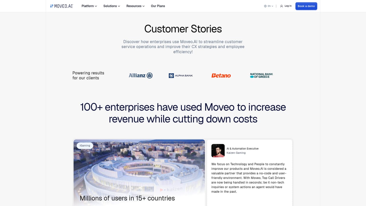 Moveo — Read customer stories in your sector