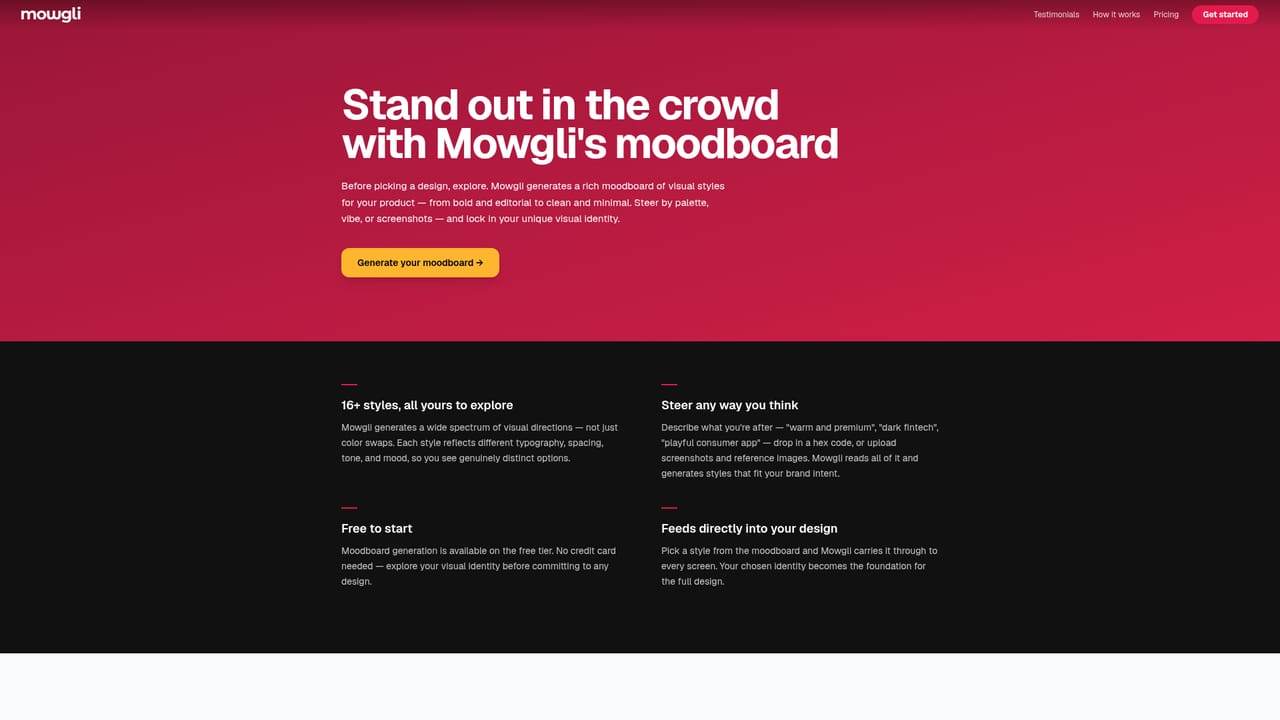 Mowgli — Pick a direction from the moodboard