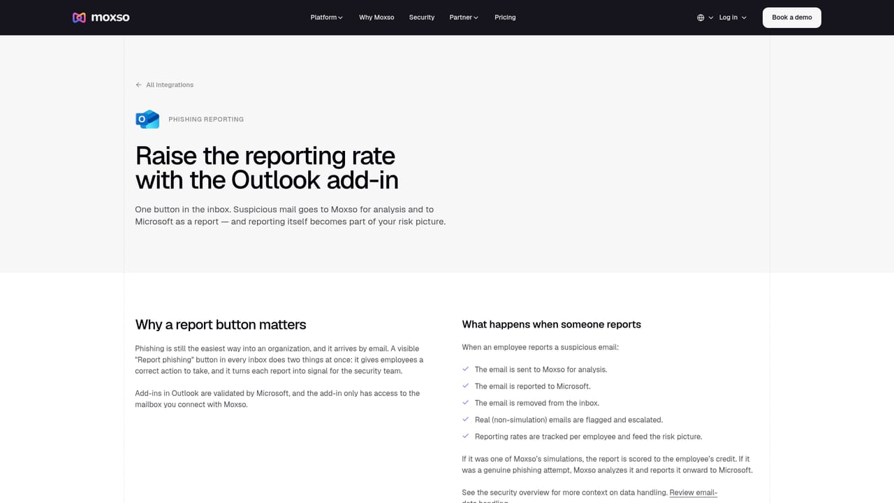 Moxso — Connect email reporting