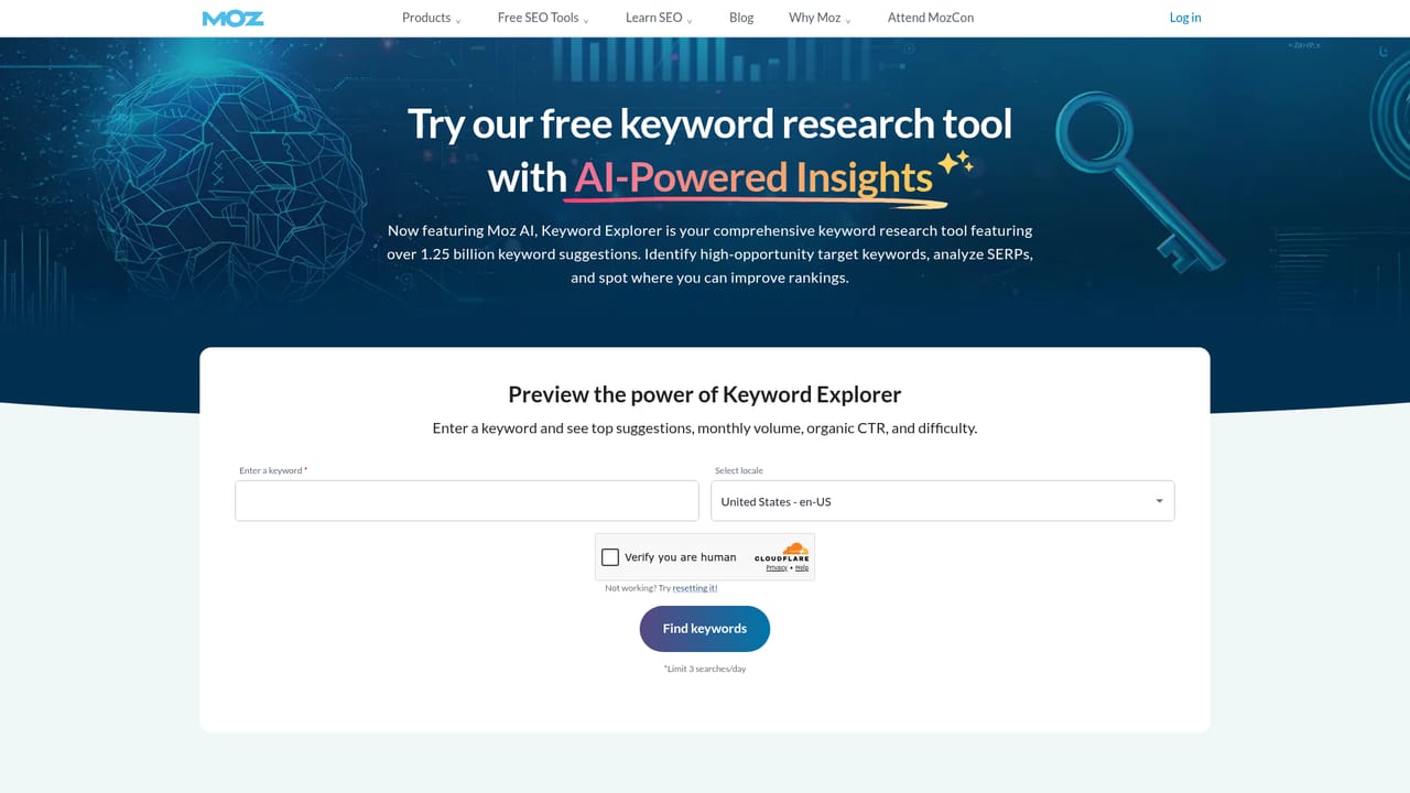 Moz — Run keyword research in Keyword Explorer