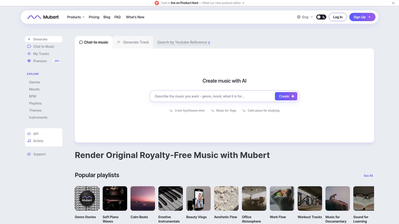 Mubert — Open Mubert Render