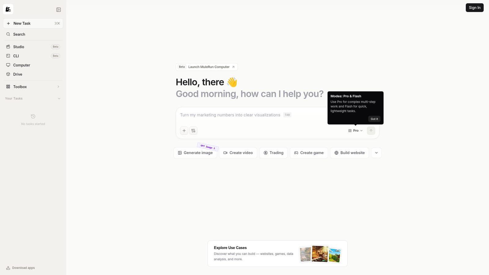 MuleRun — Sign in to MuleRun Chat