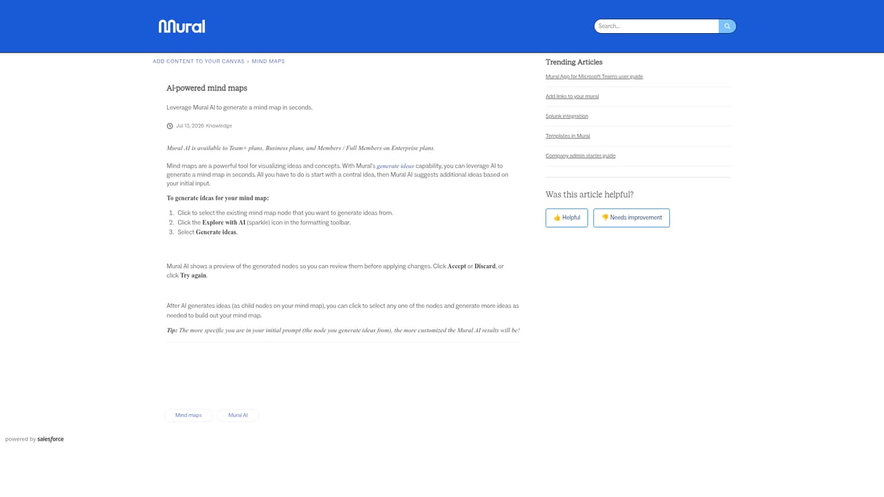 Mural AI — Generate a mind map