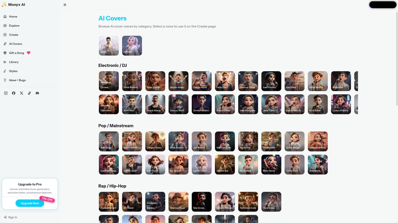 Musyx AI — Try an image or cover singer