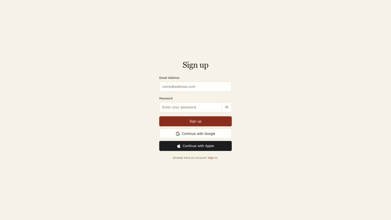 My reader — Create a free account