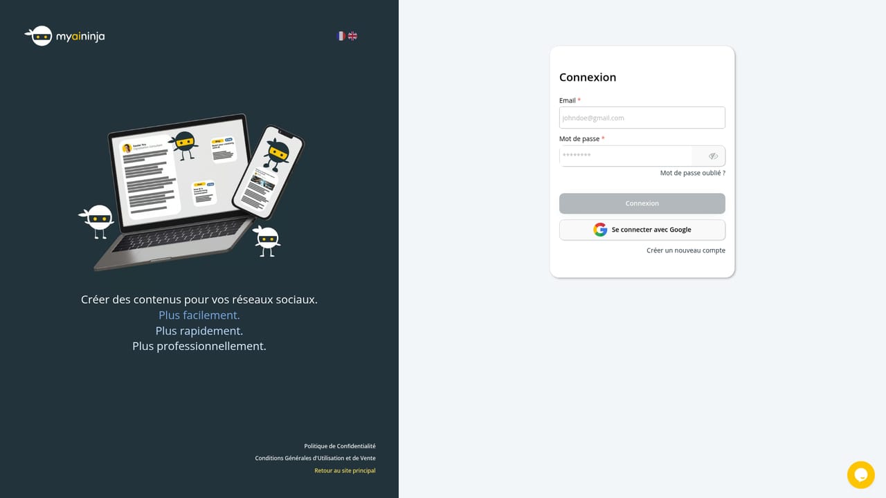 myAIninja — Create an account and open the app
