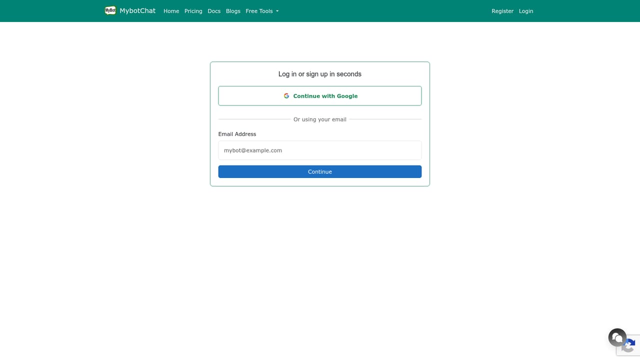 MyBot.Chat — Create your free account