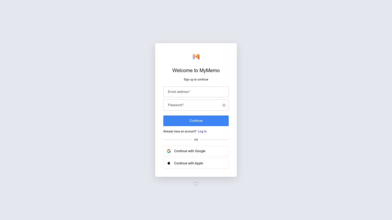 MyMemo — Create a free account