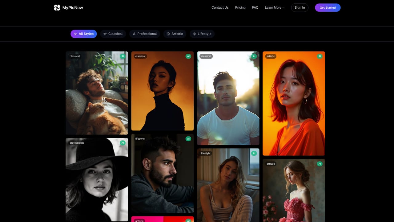 MyPicNow — Review the style catalogue