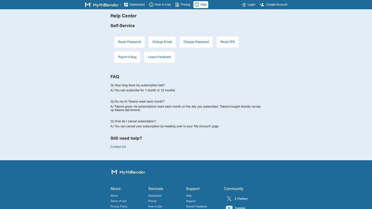 MythBlender — Ask for help or send feedback