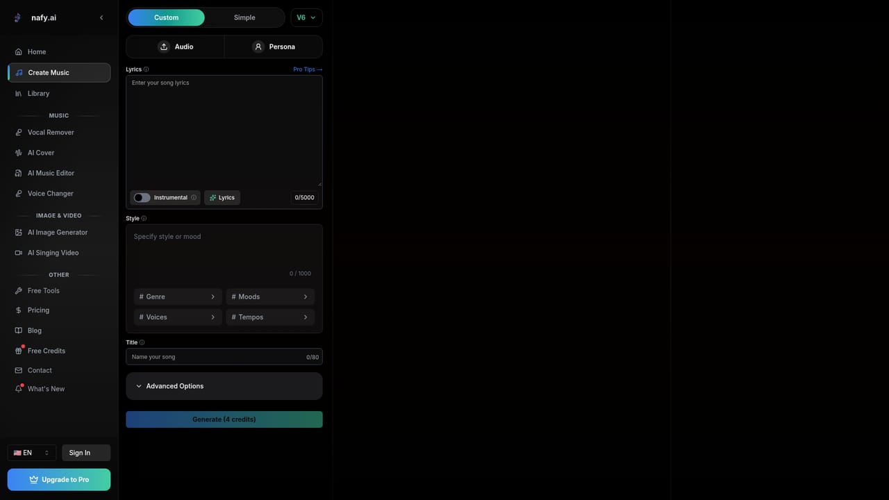 Nafy AI — Open the creation studio