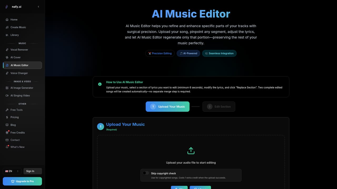 Nafy AI — Refine a specific section