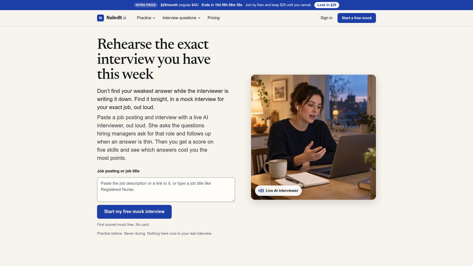 NailedIt — Paste the job posting or type a title