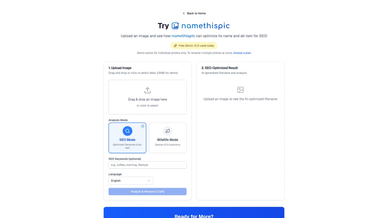 namethispic — Try the demo without an account