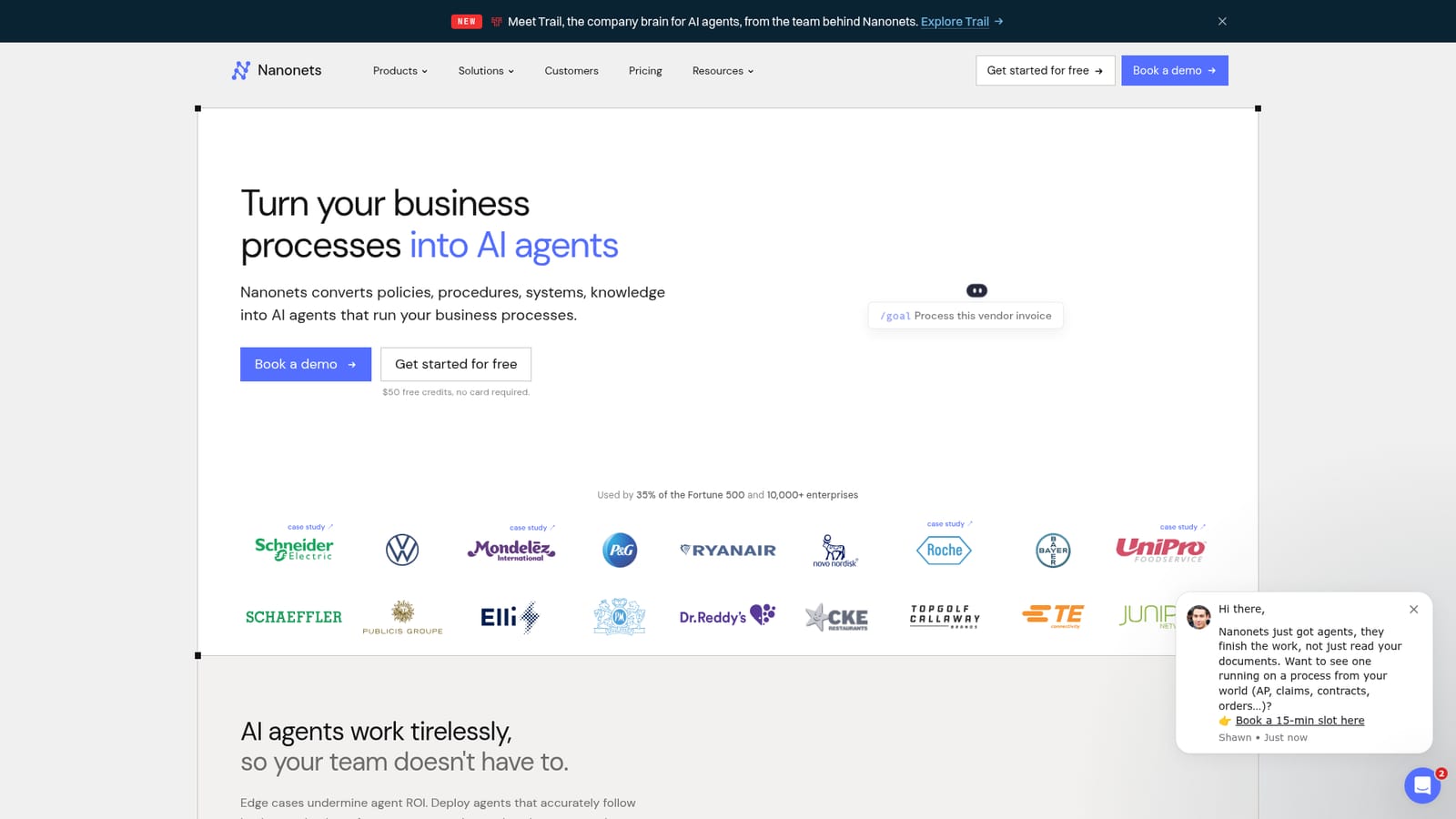 Nanonets — Book a demo for enterprise rollout