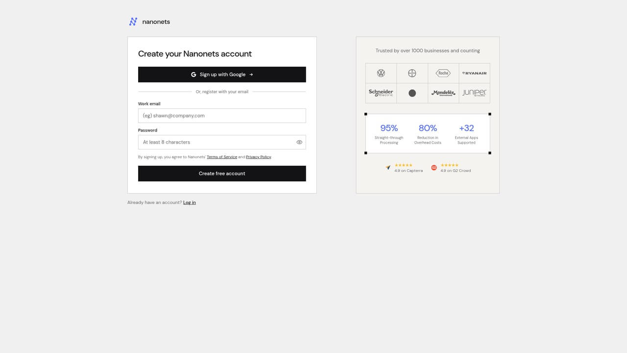 Nanonets — Create an account and claim free credits