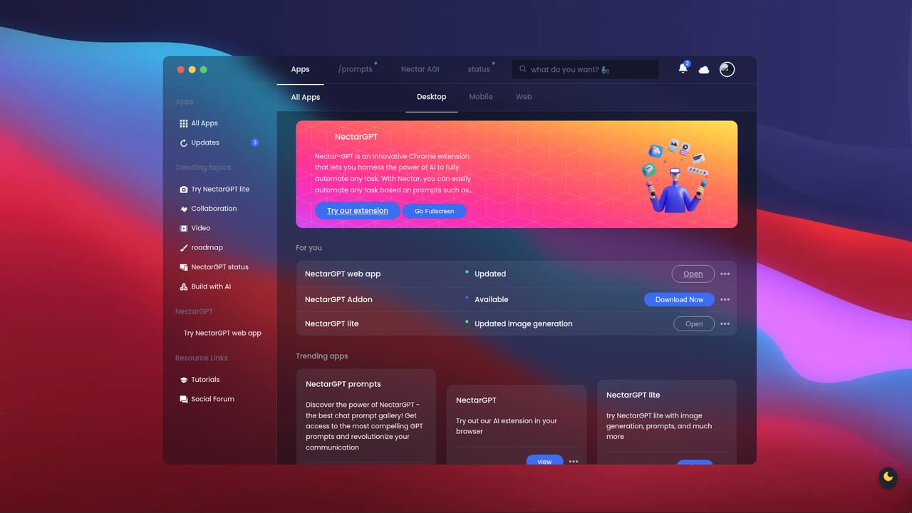 NectarGPT — Sign in and browse the prompt templates