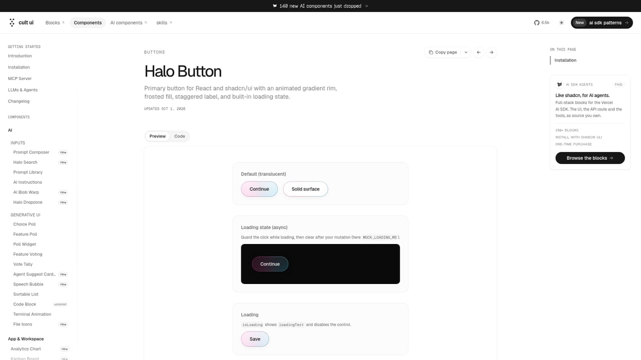 New Cult — Browse the component gallery