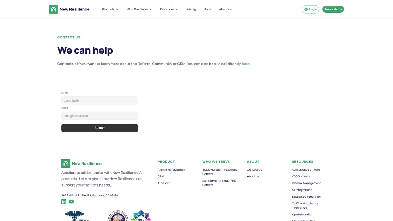 New Resilience — Book a demo and scope your programs