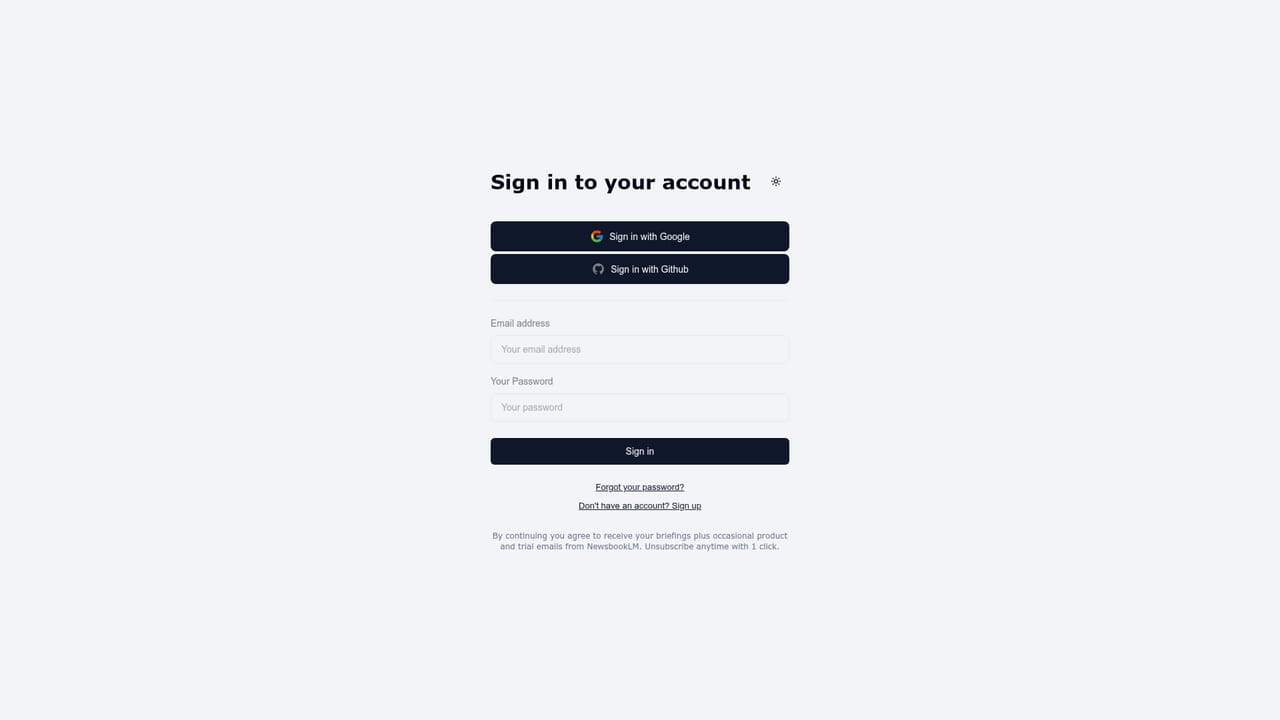 NewsBookLM — Sign in to NewsBookLM