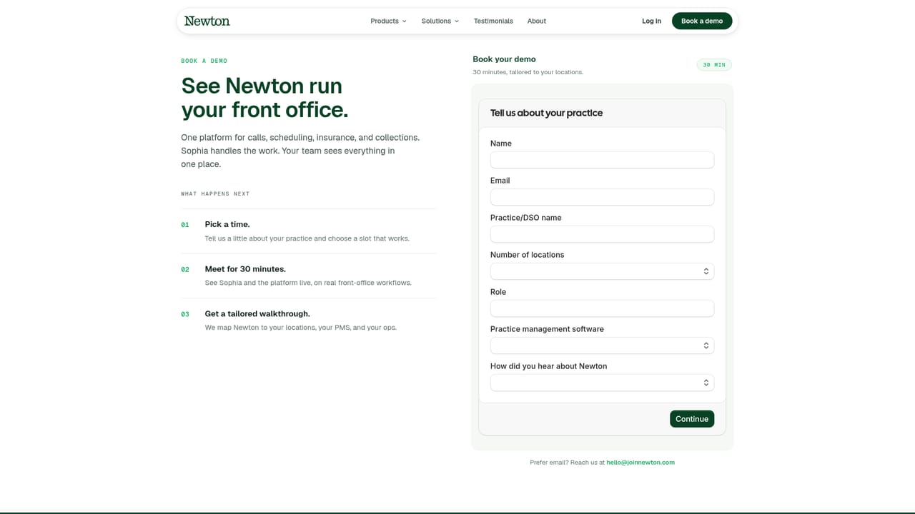 Newton — Book a demo and scope your locations