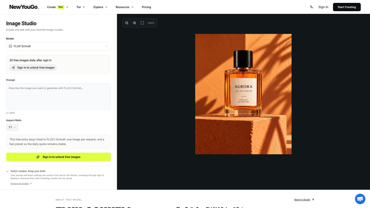 NewYouGo — Generate a first image