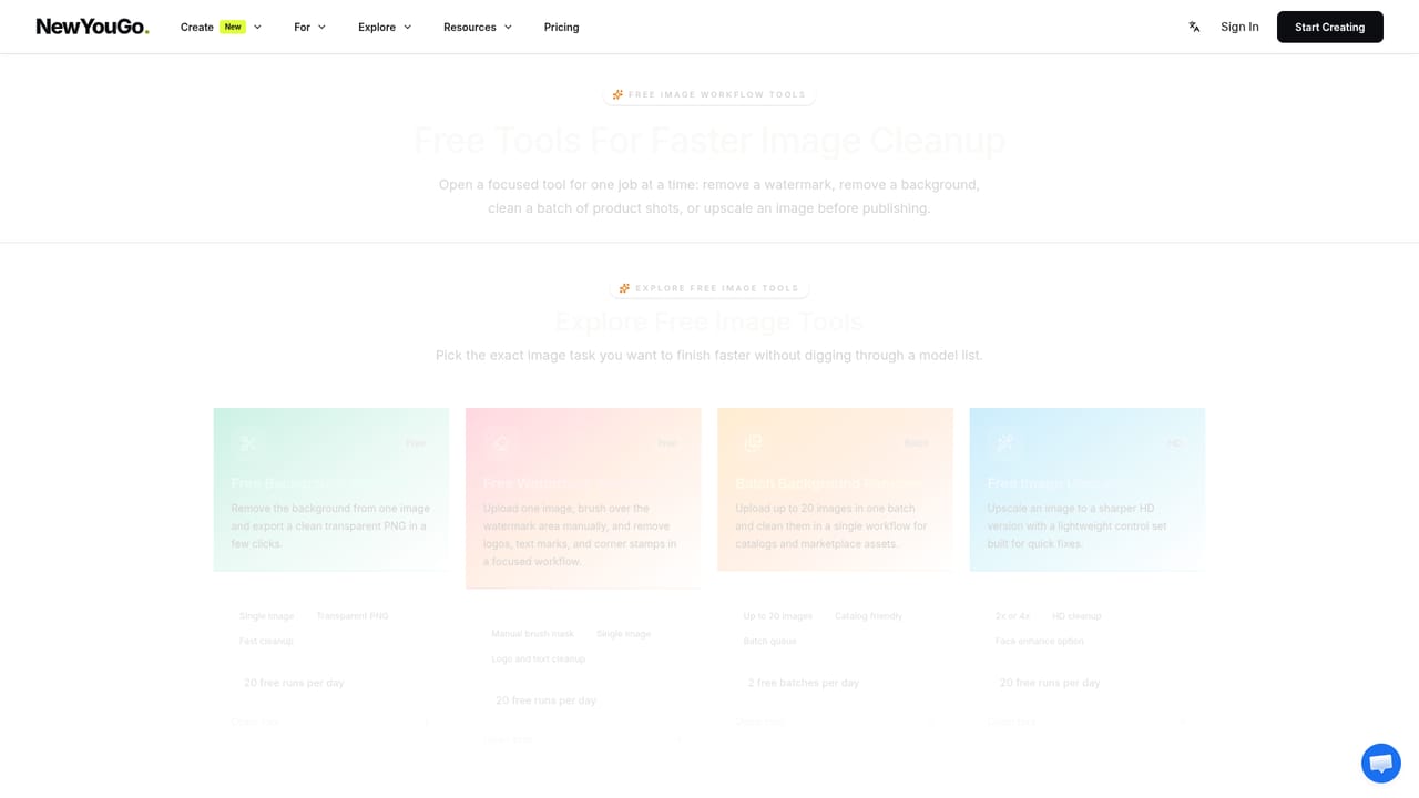 NewYouGo — Clean up and upscale