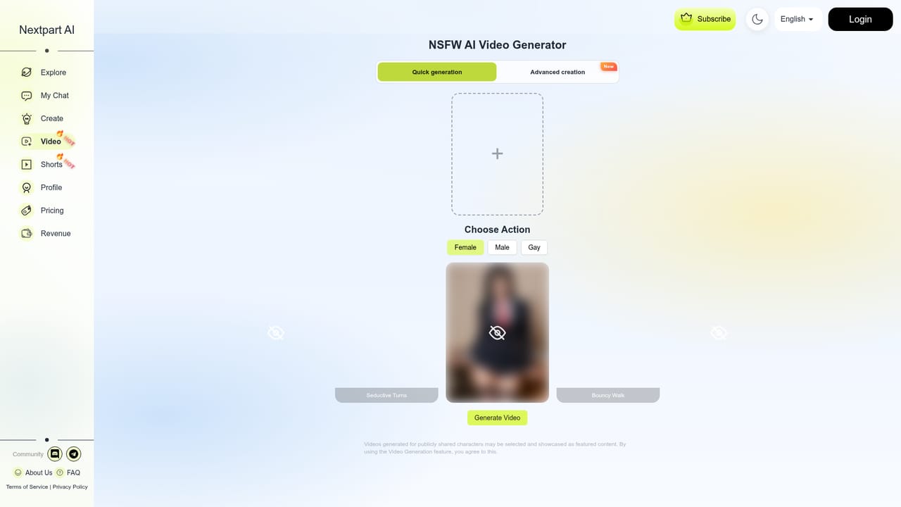 Nextpart AI — Open the video generator