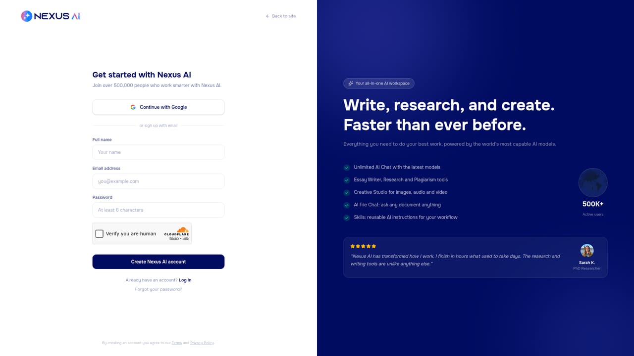 Nexus AI — Create your account
