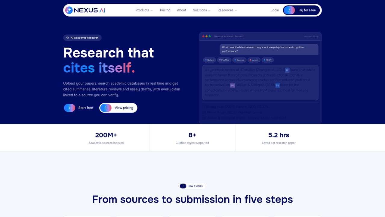 Nexus AI — Add research and citations