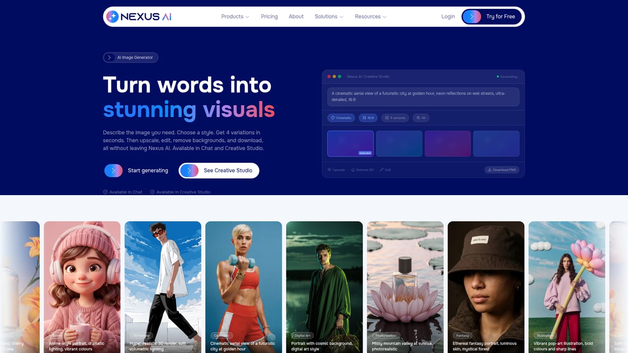 Nexus AI — Generate creative assets