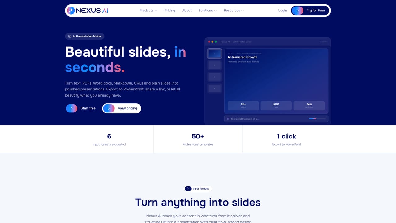 Nexus AI — Export in your target format