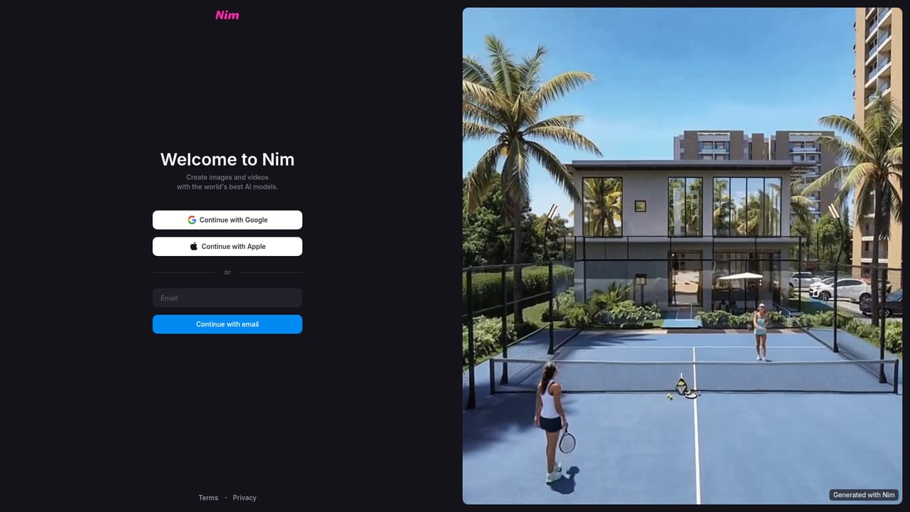 Nim Video — Create an account and sign in