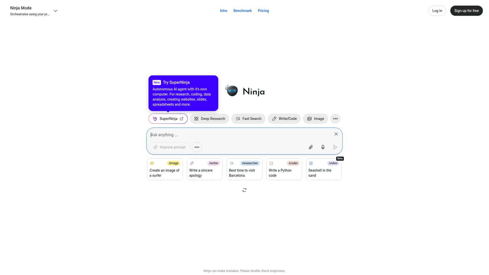 Ninja AI — Open the Ninja workspace