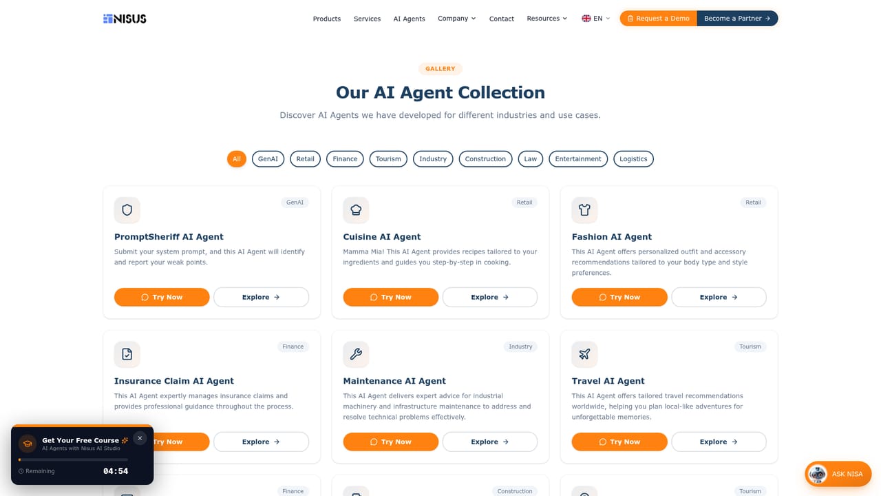 NISUS-AI — Review the agent catalogue and platform scope